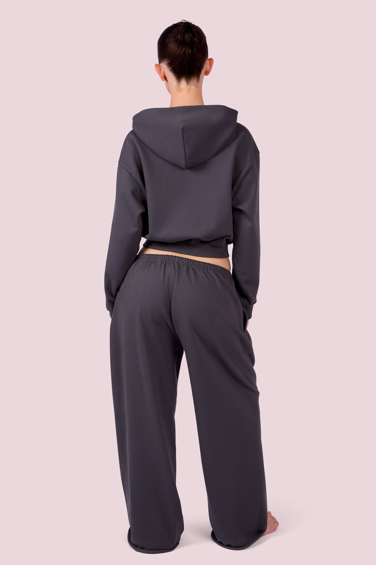 EVERYBODY BASICS ZIP UP SWEATSUIT HOODIE (CHARCOAL)