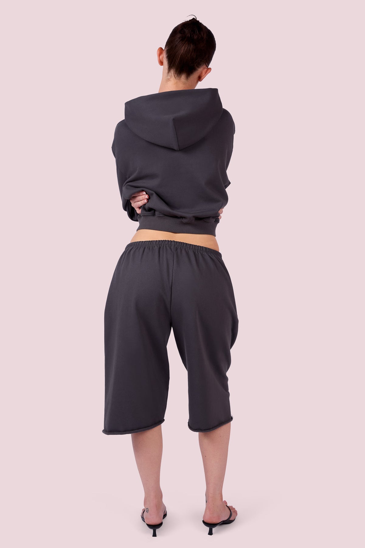 EVERYBODY BASICS ZIP UP SWEATSUIT HOODIE (CHARCOAL)