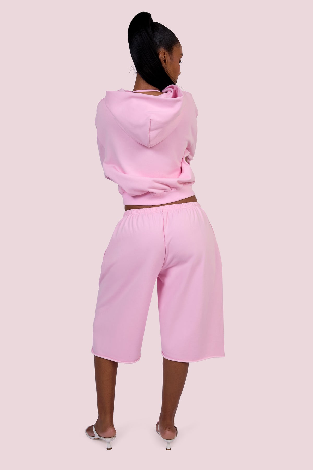 EVERYBODY BASICS ZIP UP SWEATSUIT HOODIE (LIGHT PINK)