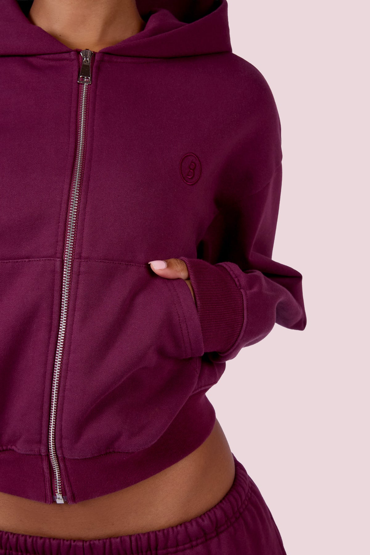EVERYBODY BASICS ZIP UP SWEATSUIT HOODIE (GRAPE WINE)