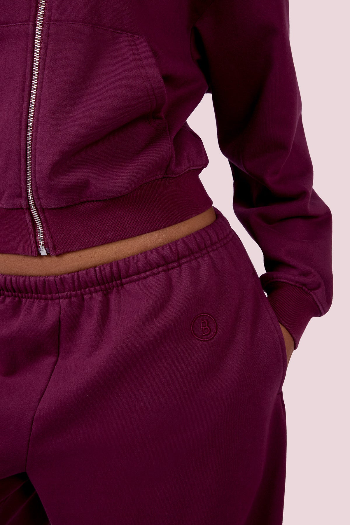 EVERYBODY BASICS ZIP UP SWEATSUIT HOODIE (GRAPE WINE)