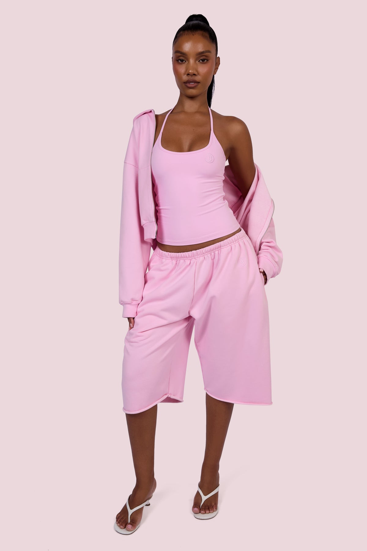 EVERYBODY BASICS SWEAT JORTS (LIGHT PINK)