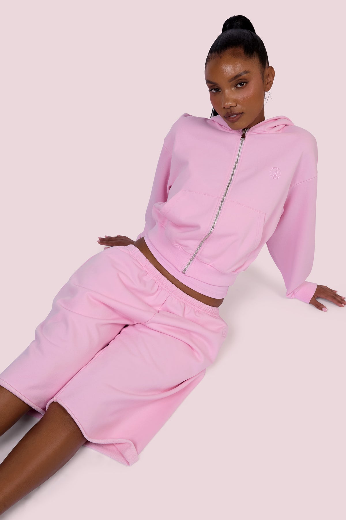 EVERYBODY BASICS SWEAT JORTS (LIGHT PINK)