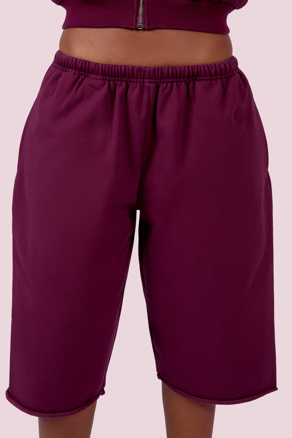 EVERYBODY BASICS SWEAT JORTS (GRAPE WINE)