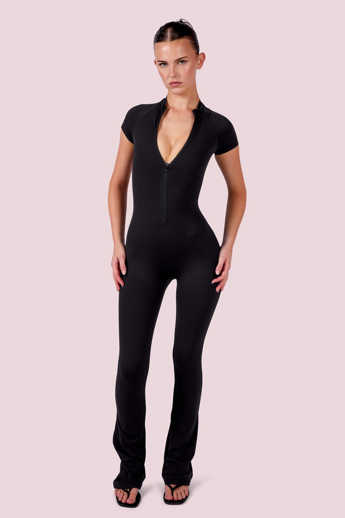 EVERYBODY BASICS SHORT SLEEVE JUMPSUIT (BLACK)