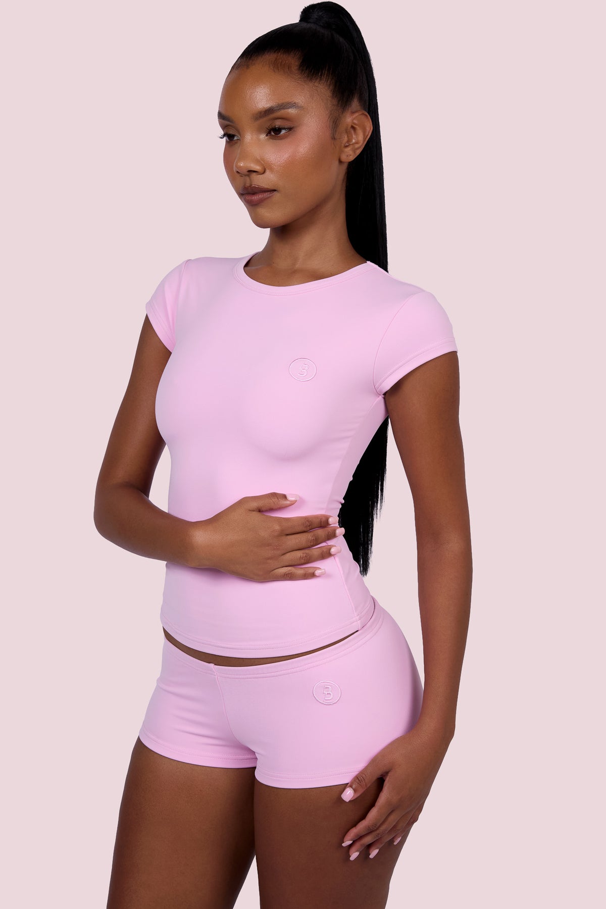EVERYBODY BASICS MICRO SHORTS (LIGHT PINK)