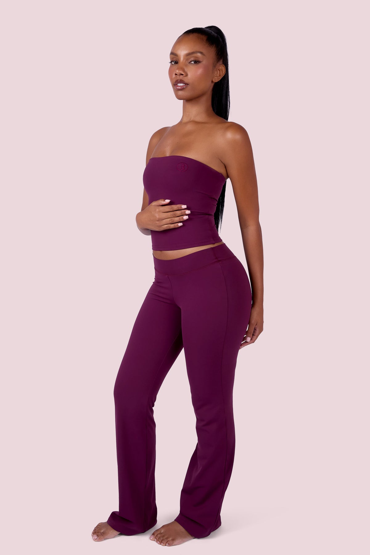 EVERYBODY BASICS MID-RISE PANTS (GRAPE WINE)