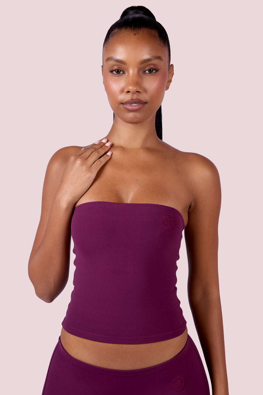 EVERYBODY BASICS TUBE TOP (GRAPE WINE)