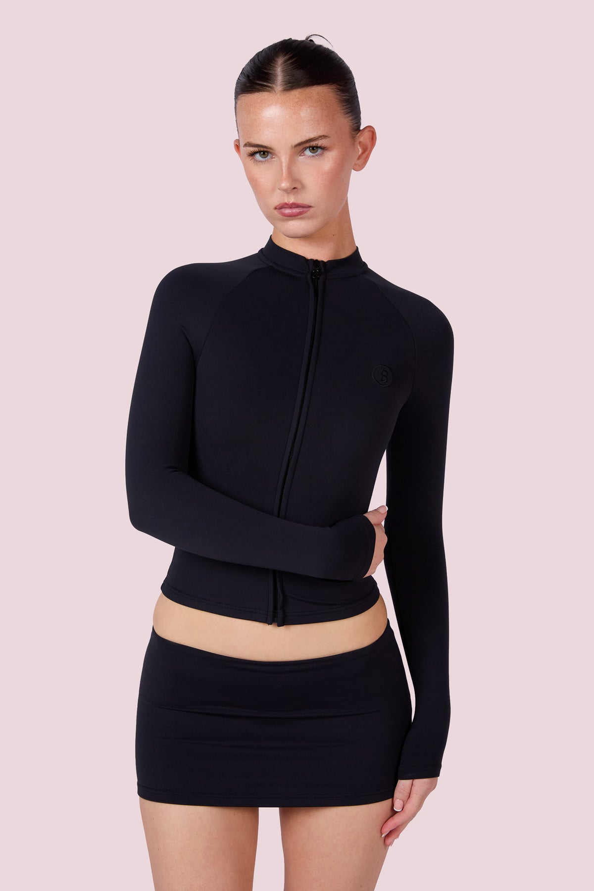 EVERYBODY BASICS ZIP UP (BLACK)