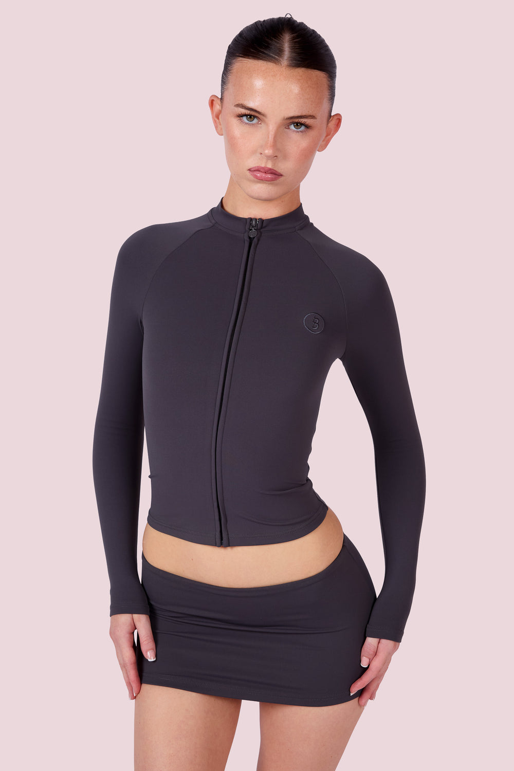 EVERYBODY BASICS ZIP UP (CHARCOAL)