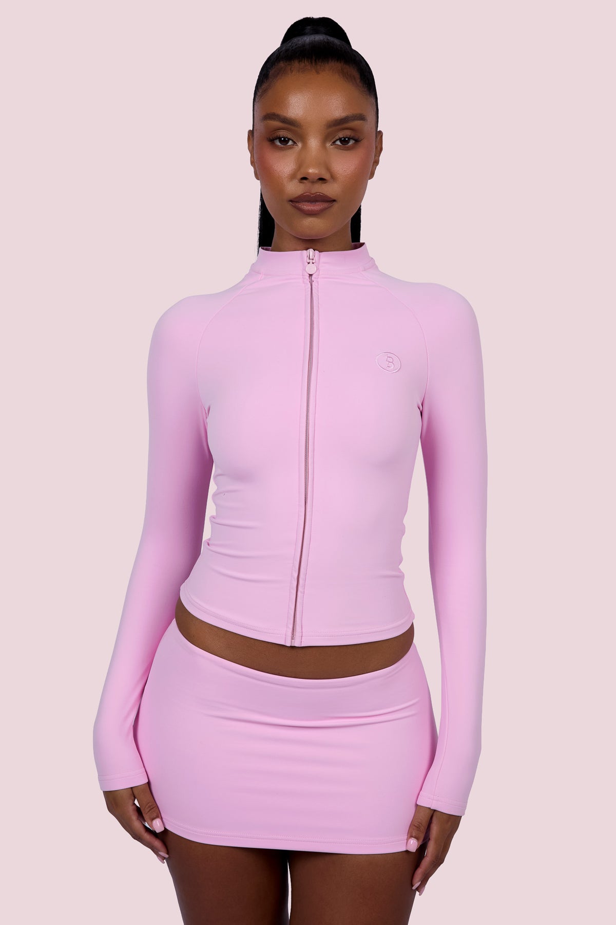 EVERYBODY BASICS ZIP UP (LIGHT PINK)