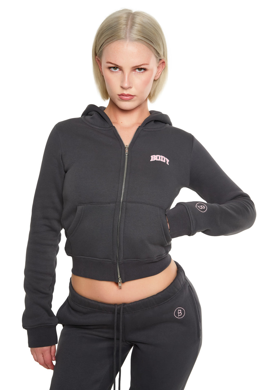 BACKSHOT HOODIE 2.0 (CHARCOAL/PINK)