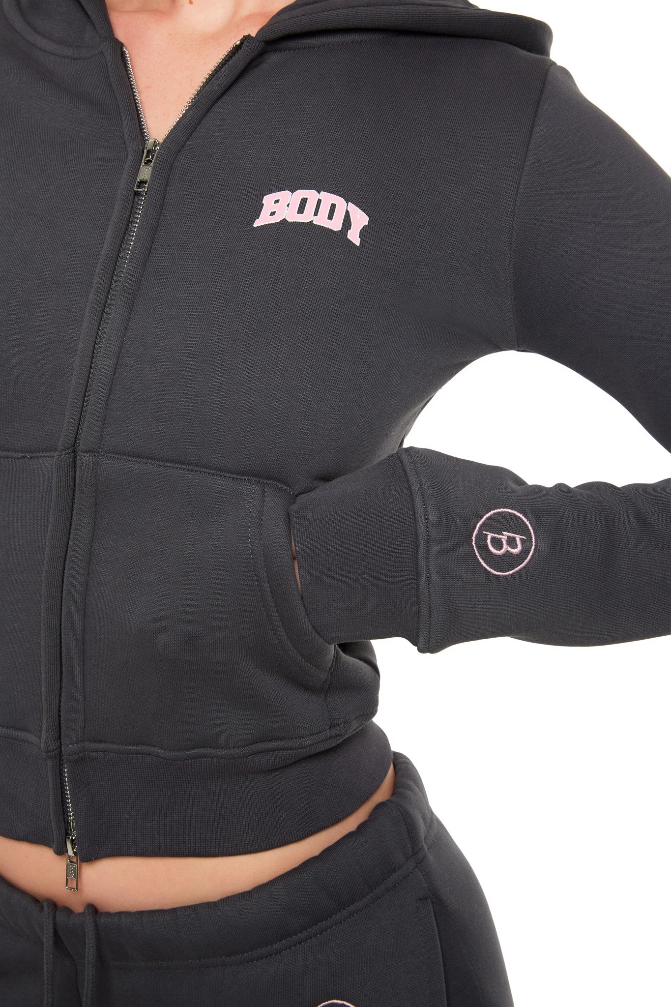 BACKSHOT HOODIE 2.0 (CHARCOAL/PINK)