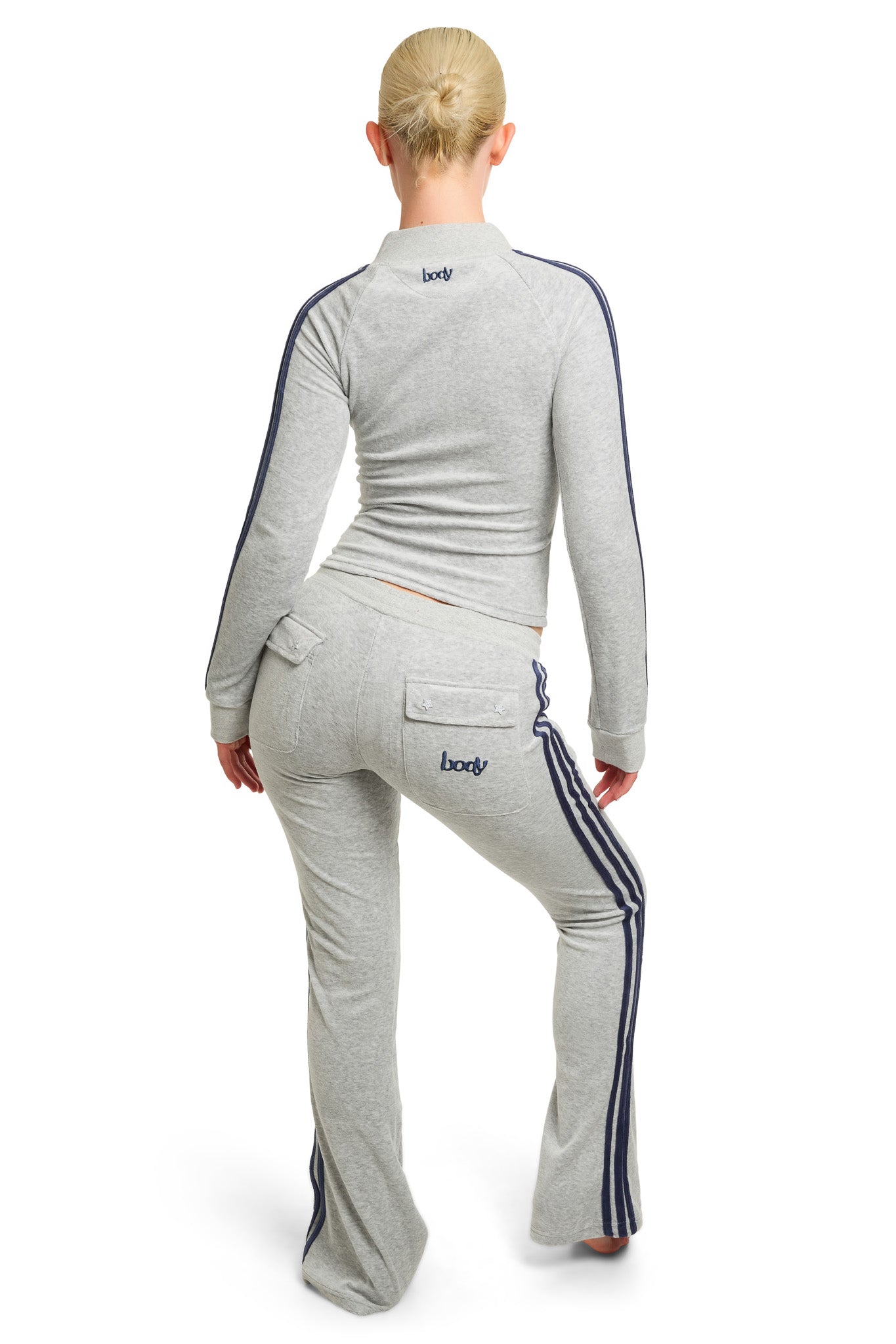 BODY VELOUR TRACK PANTS (HEATHER GREY)