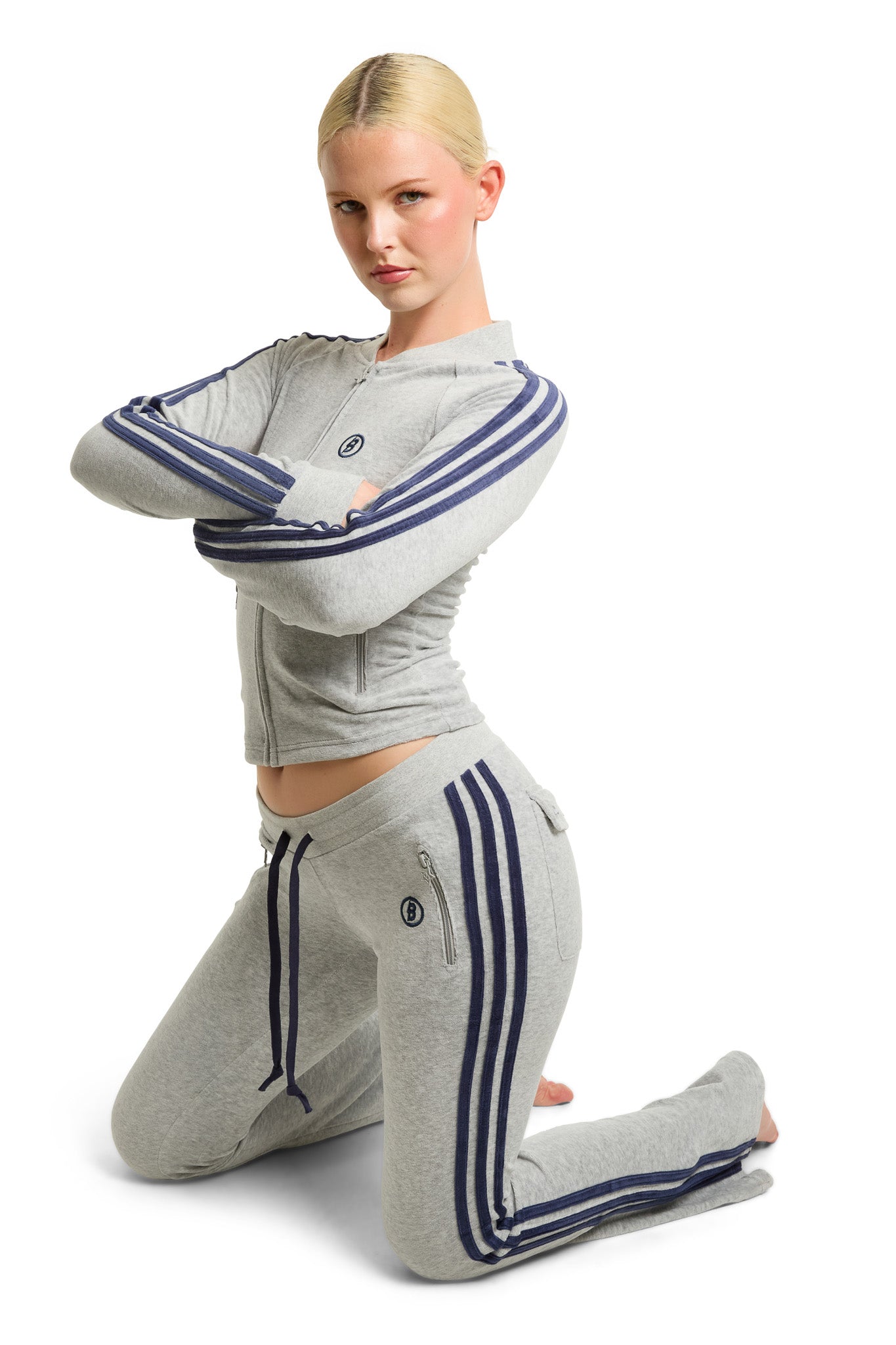 BODY VELOUR TRACK PANTS (HEATHER GREY)