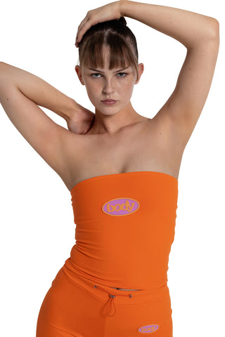 malianna Sexy Strapless Tube Top (S) Orange at  Women's