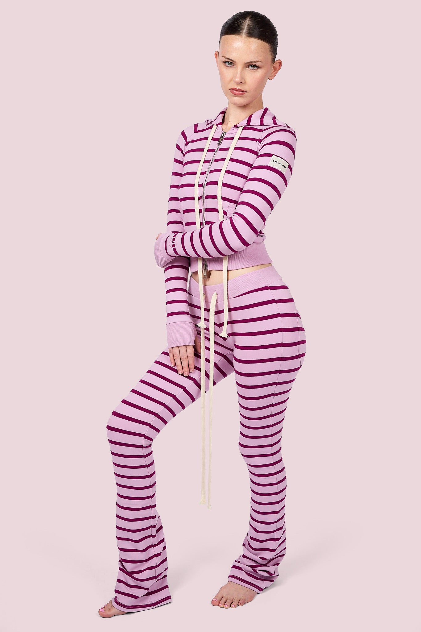 BODY KNITWEAR PANTS (CHERRY BLOSSOM STRIPE)