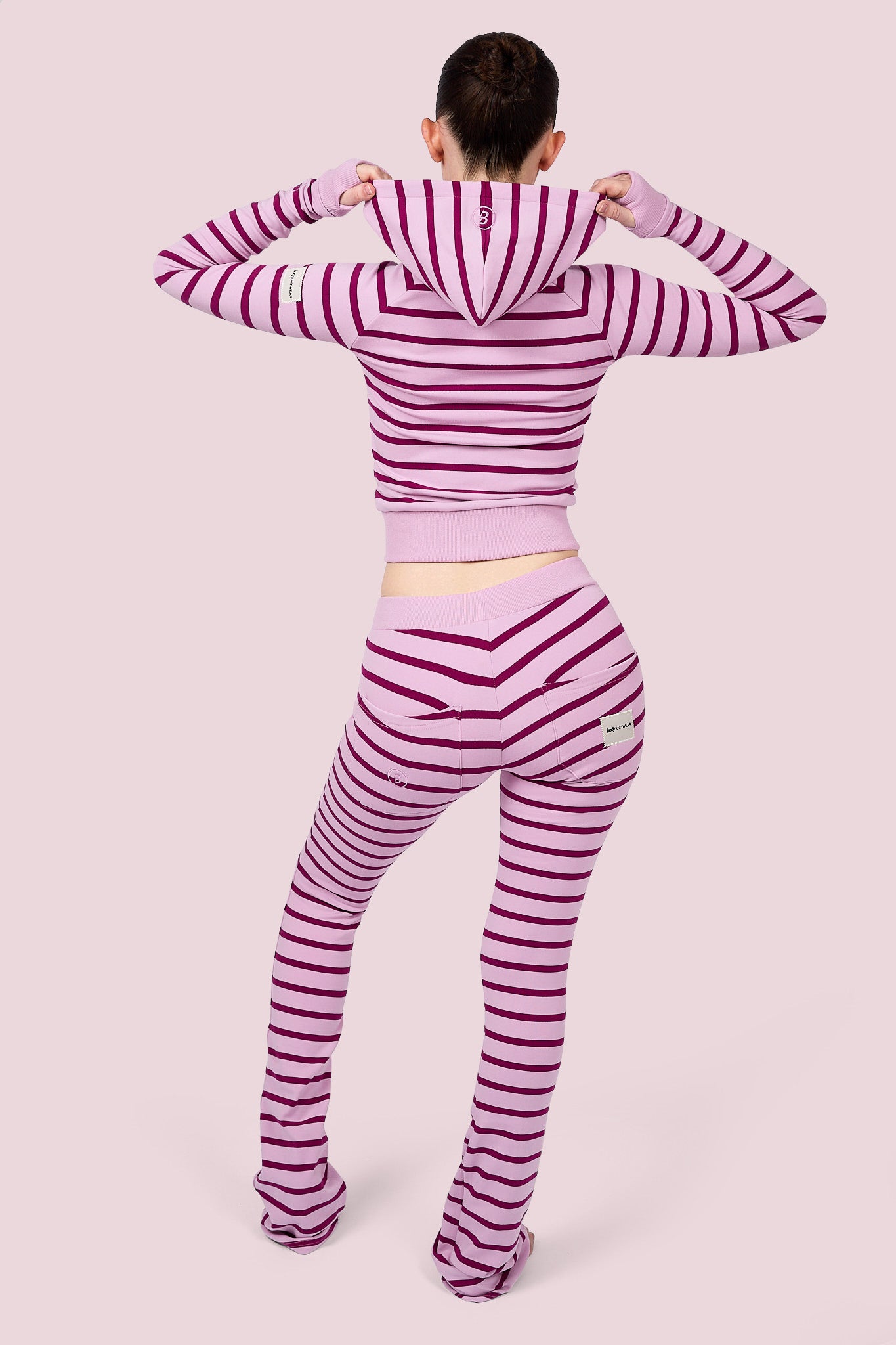BODY KNITWEAR ZIP HOODIE (CHERRY BLOSSOM STRIPE) — Body by Raven Tracy