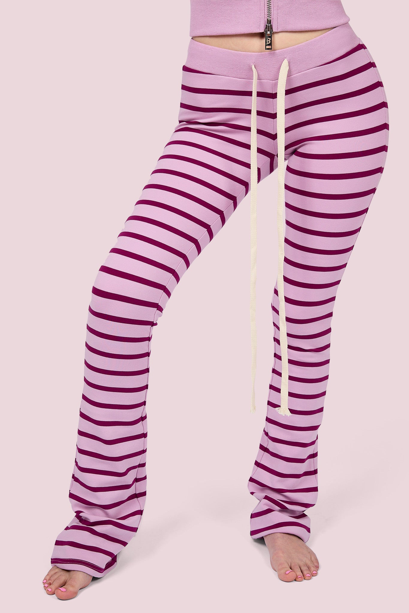 BODY KNITWEAR PANTS (CHERRY BLOSSOM STRIPE)