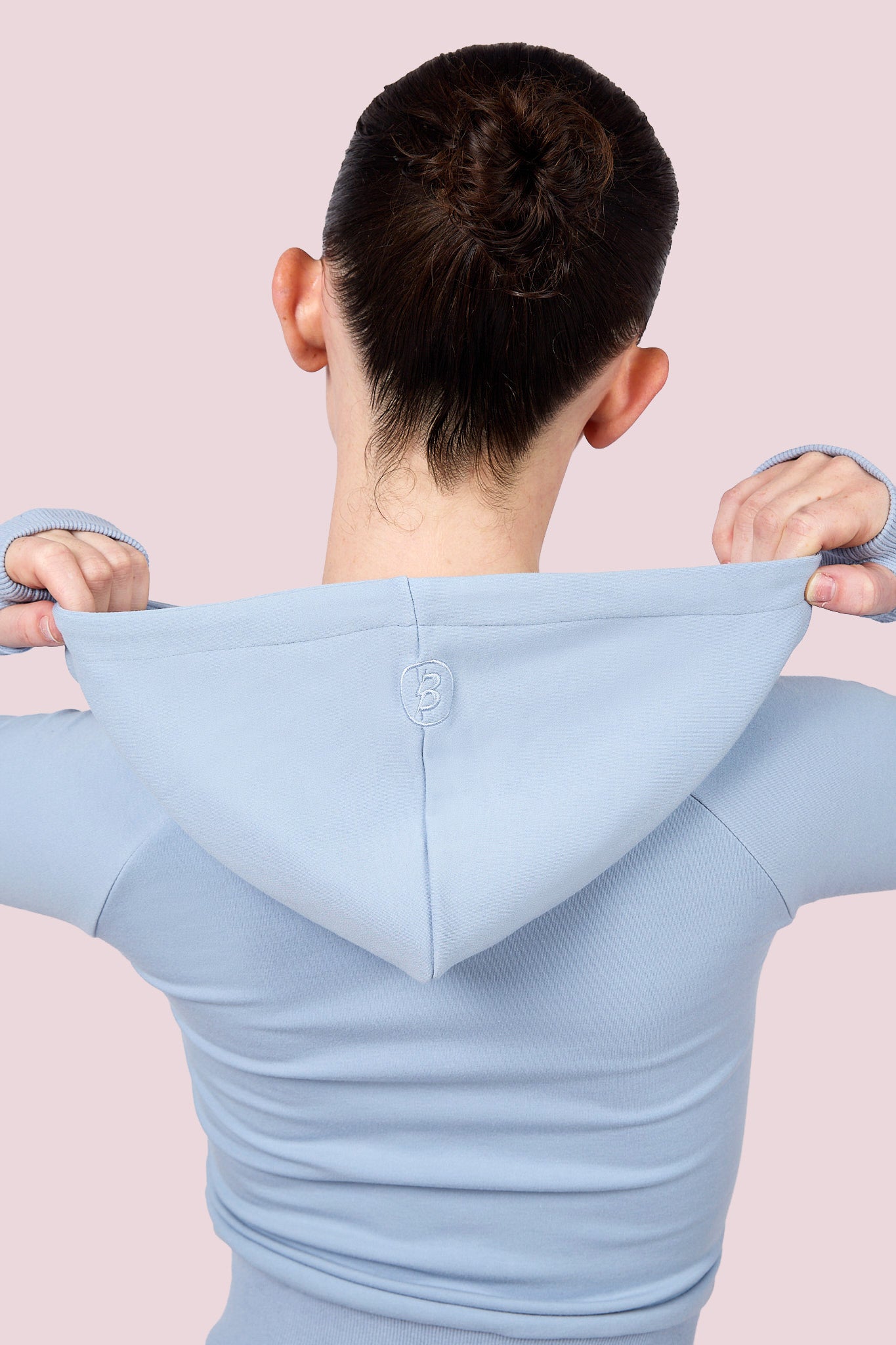 BODY KNITWEAR ZIP HOODIE (POWDER BLUE)