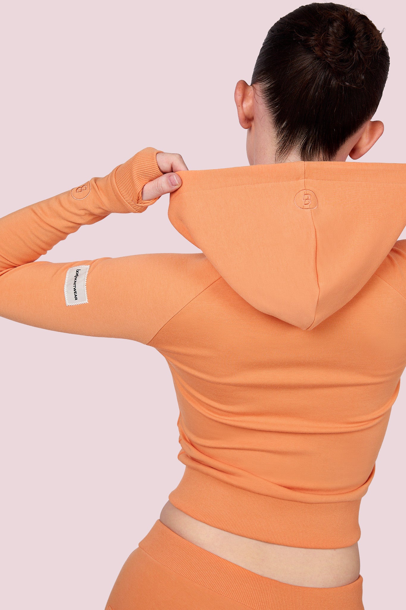 BODY KNITWEAR ZIP HOODIE (SHERBET ORANGE)