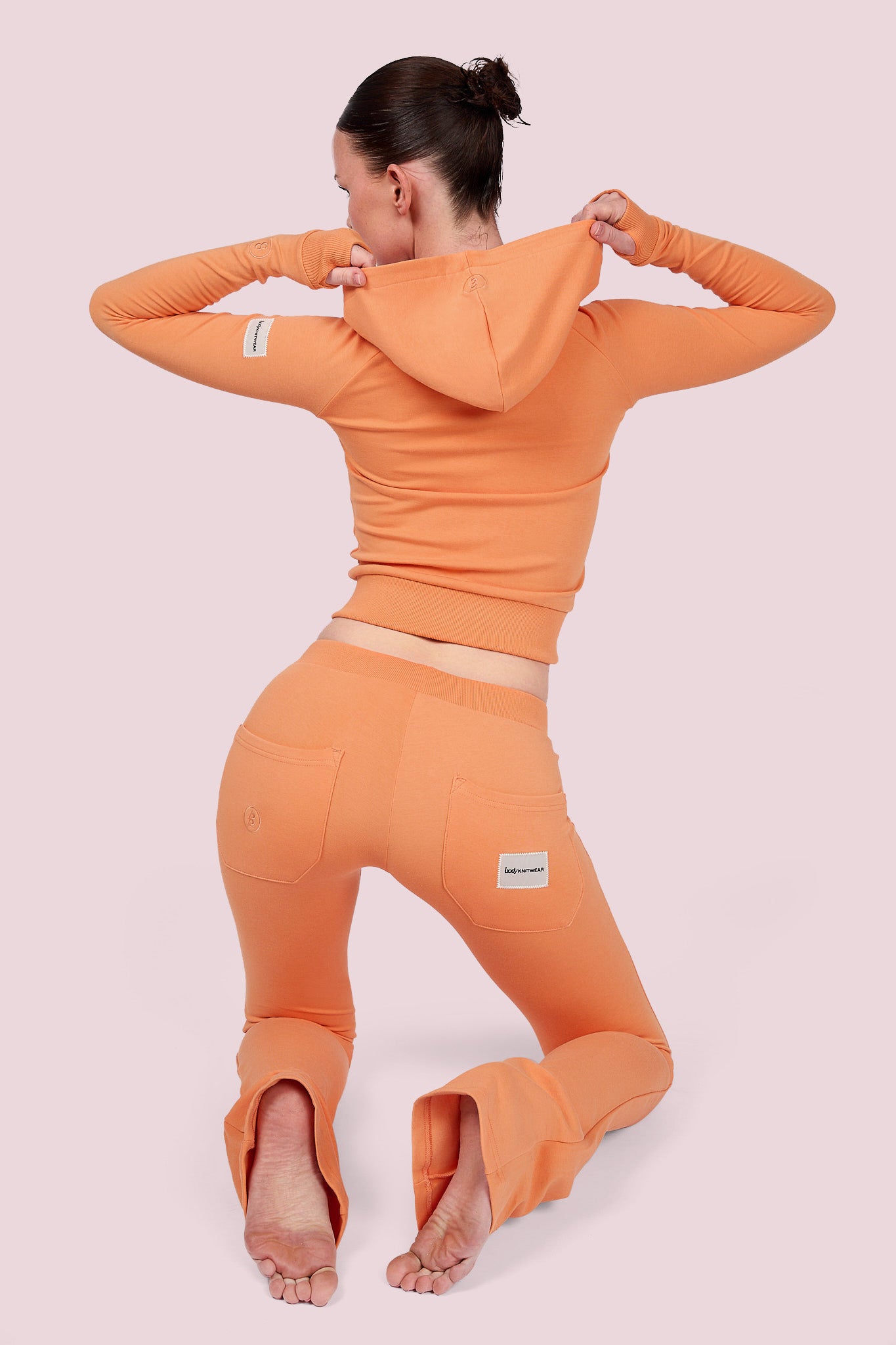 BODY KNITWEAR ZIP HOODIE (SHERBET ORANGE) — Body by Raven Tracy