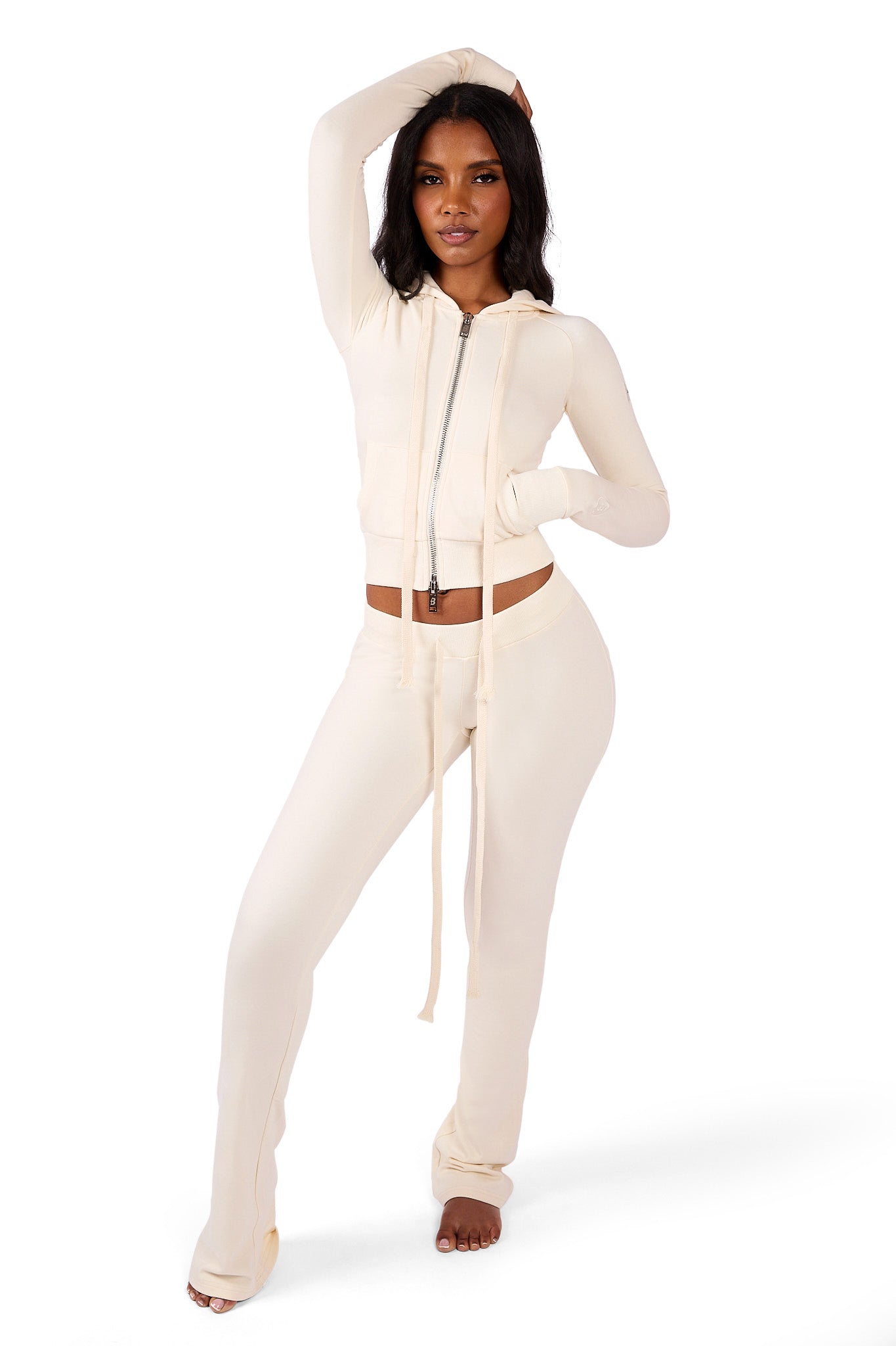 BODY KNITWEAR ZIP HOODIE (BUTTERCREAM)