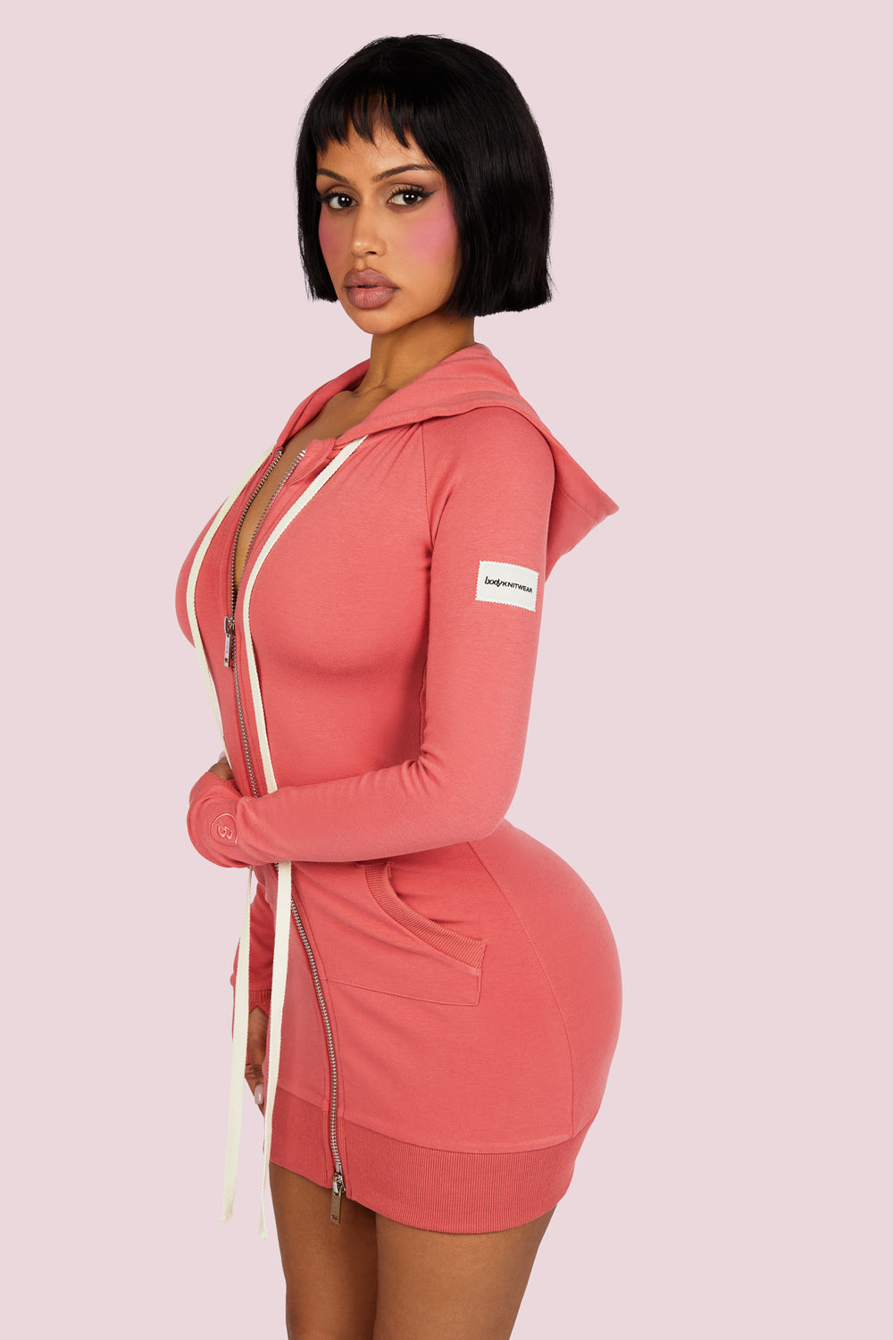 BODY KNITWEAR DRESS (CORAL)