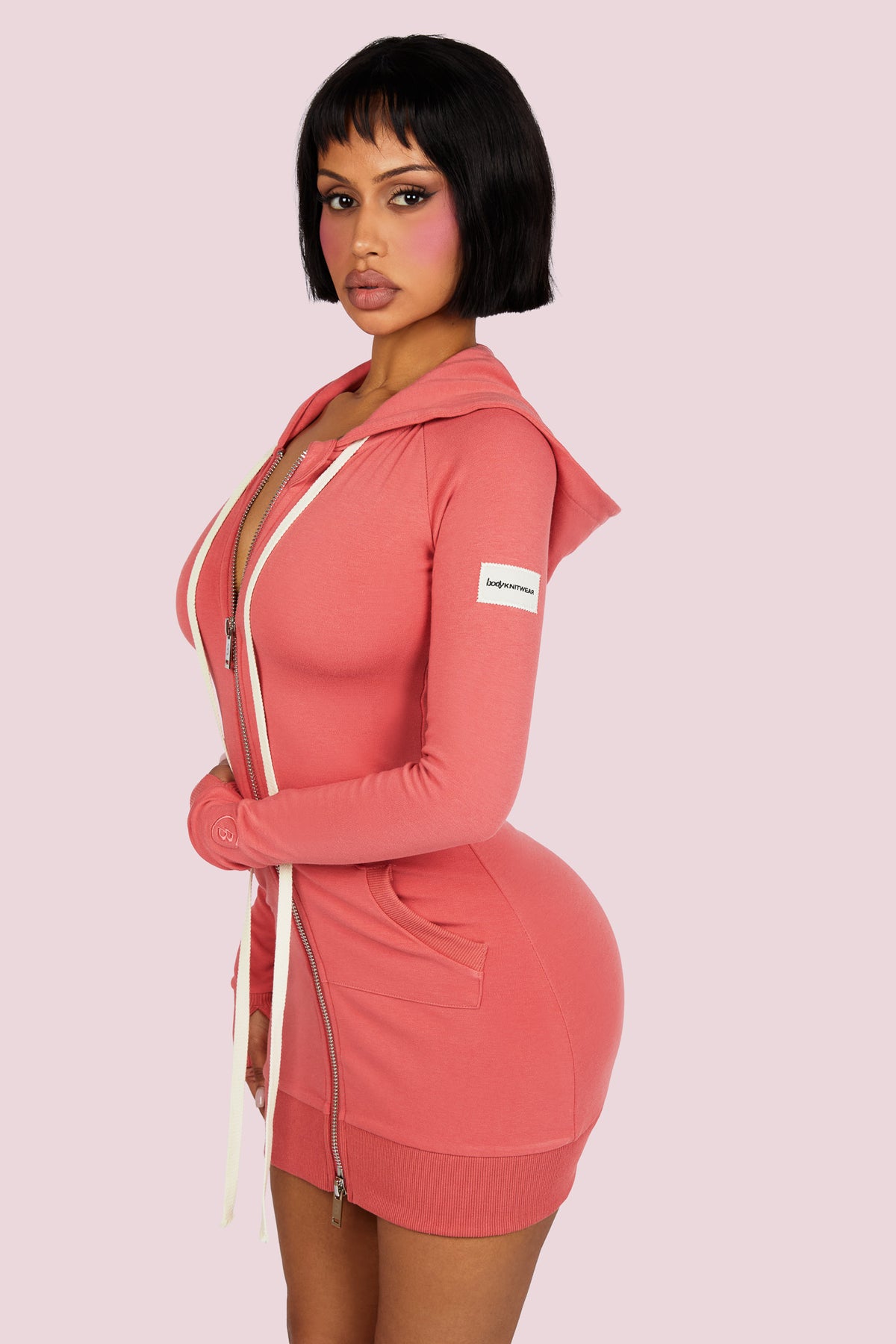 BODY KNITWEAR DRESS (CORAL)