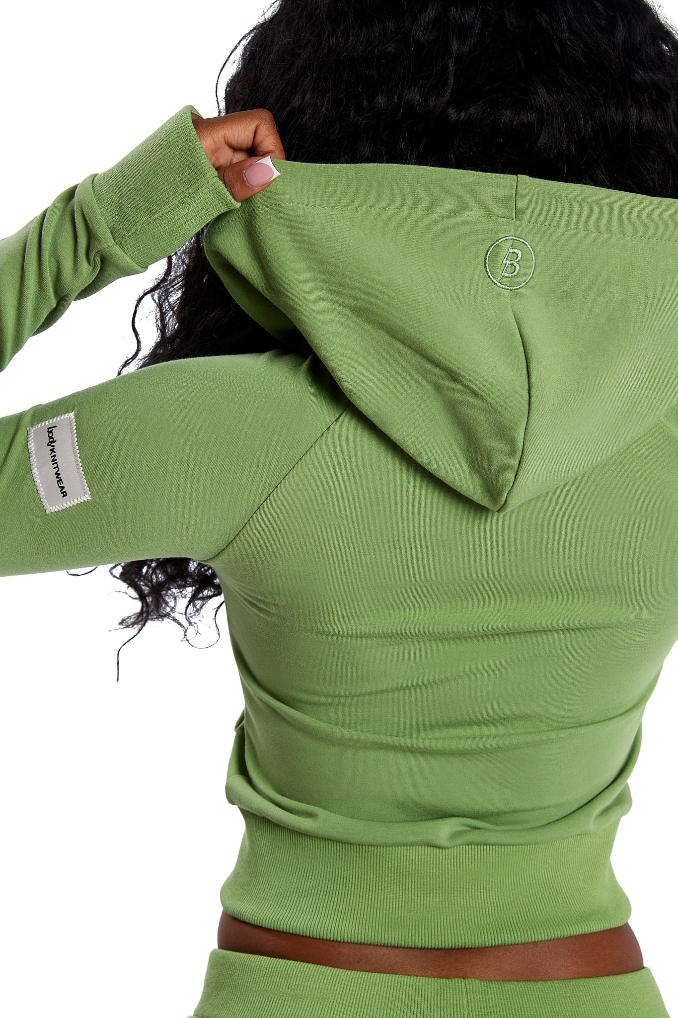 BODY KNITWEAR ZIP HOODIE (MATCHA GREEN)