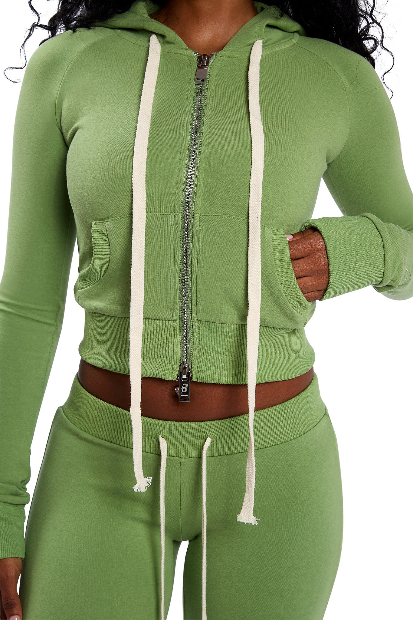 BODY KNITWEAR ZIP HOODIE (MATCHA GREEN)
