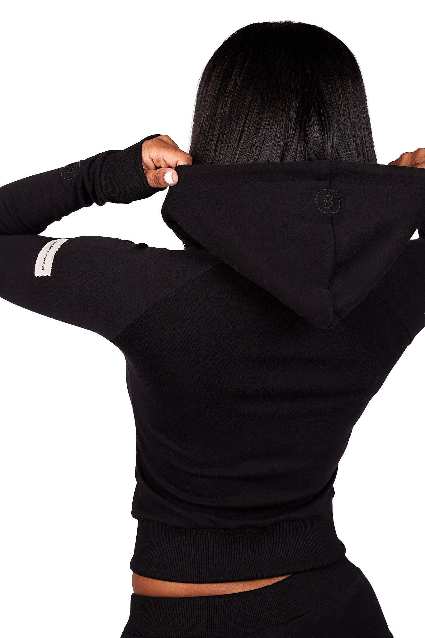 BODY KNITWEAR ZIP HOODIE (MIDNIGHT BLACK)