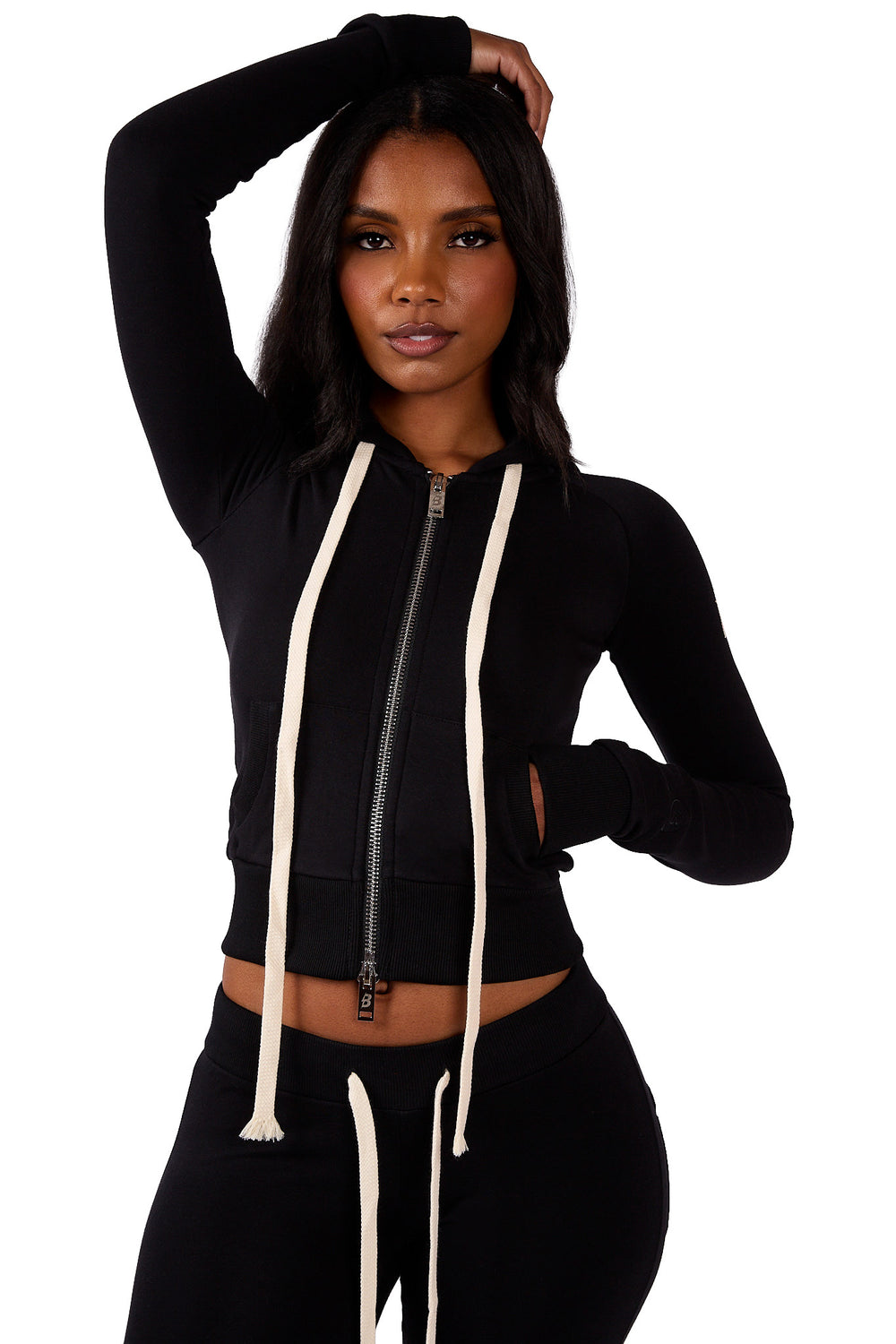 BODY KNITWEAR ZIP HOODIE (MIDNIGHT BLACK)