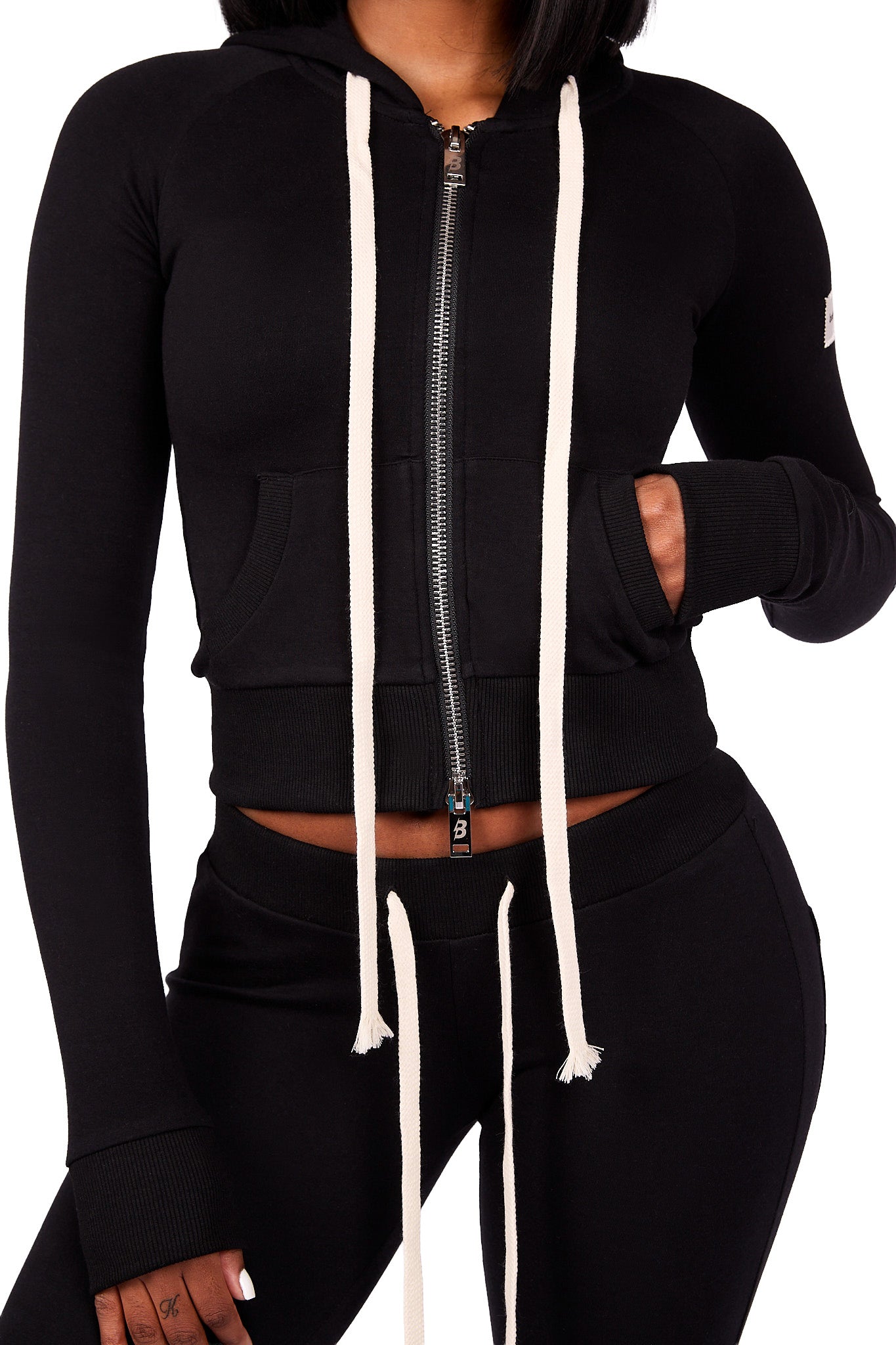 BODY KNITWEAR ZIP HOODIE (MIDNIGHT BLACK)