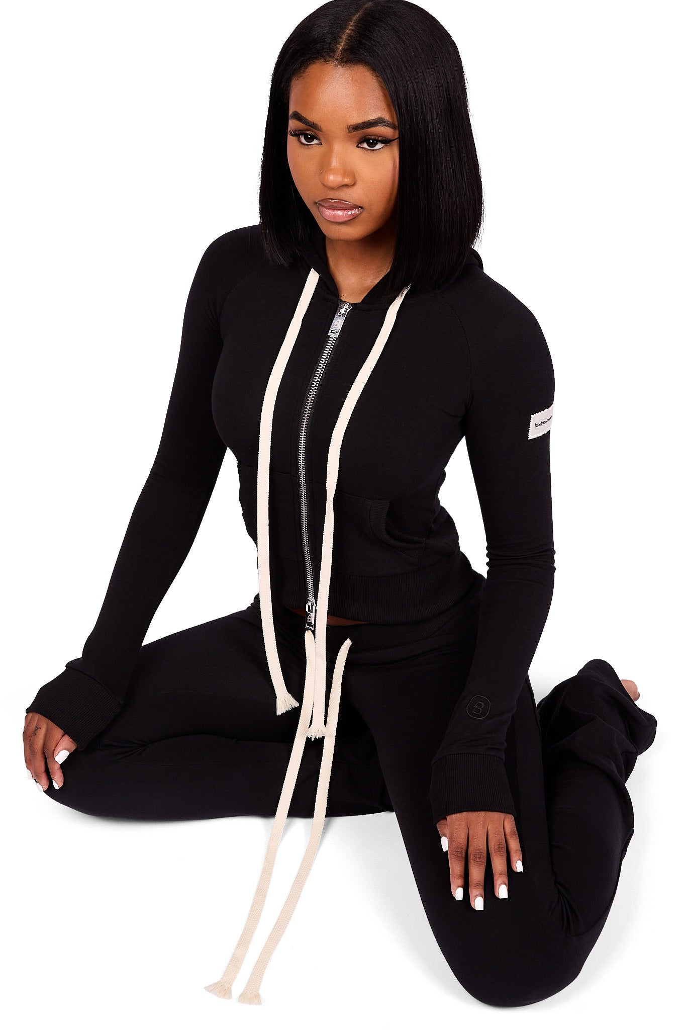 BODY KNITWEAR ZIP HOODIE (MIDNIGHT BLACK)