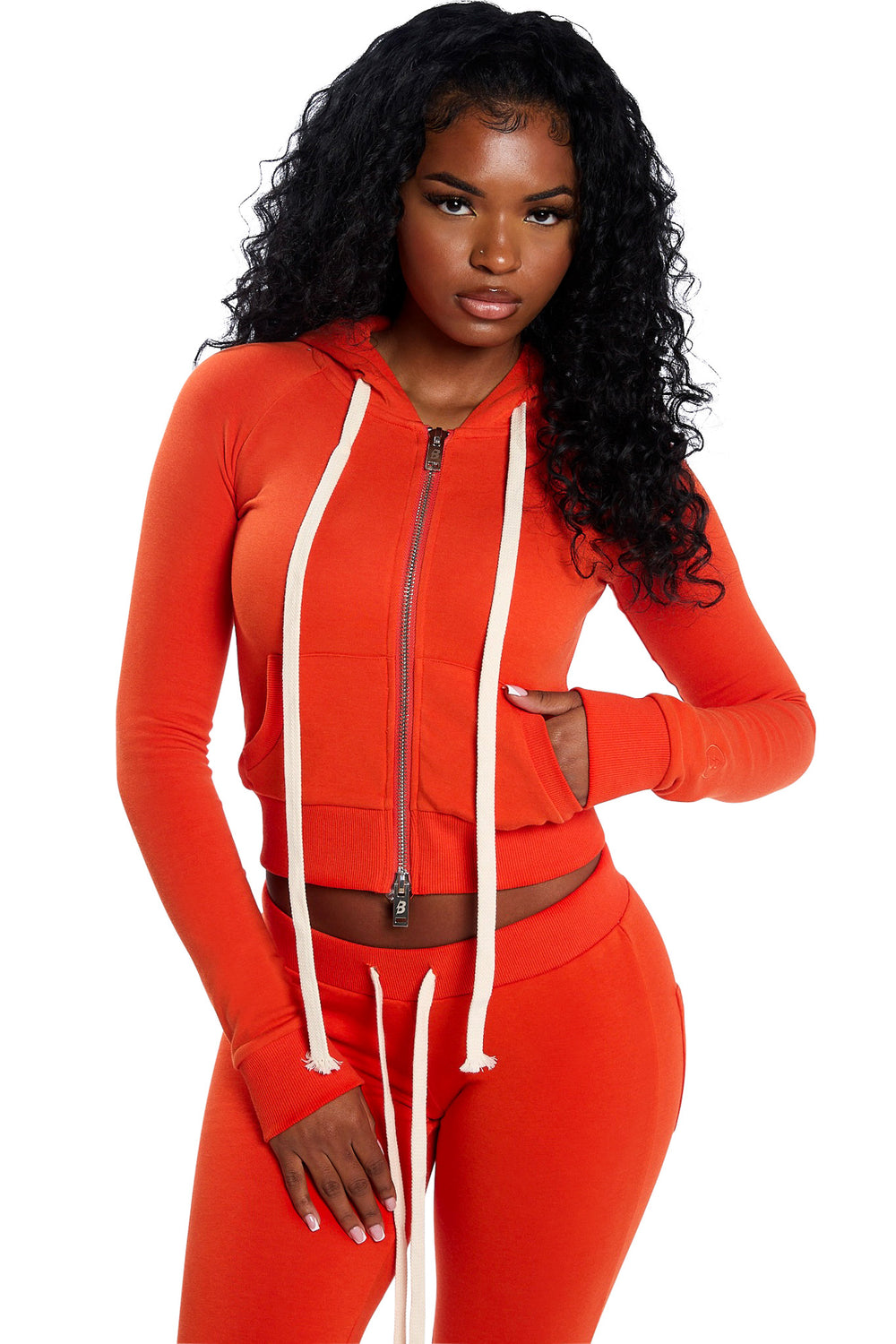 BODY KNITWEAR ZIP HOODIE (PUMPKIN SPICE)