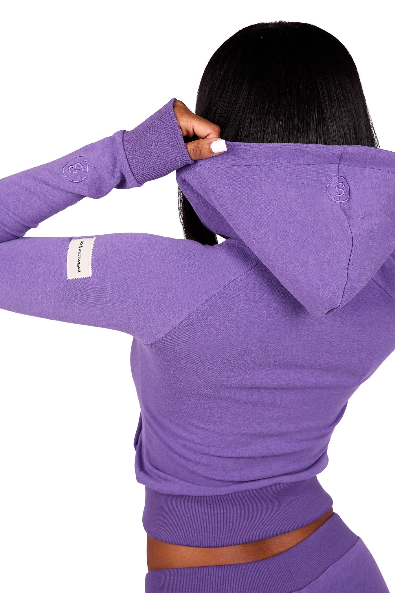 BODY KNITWEAR ZIP HOODIE (VIOLET)