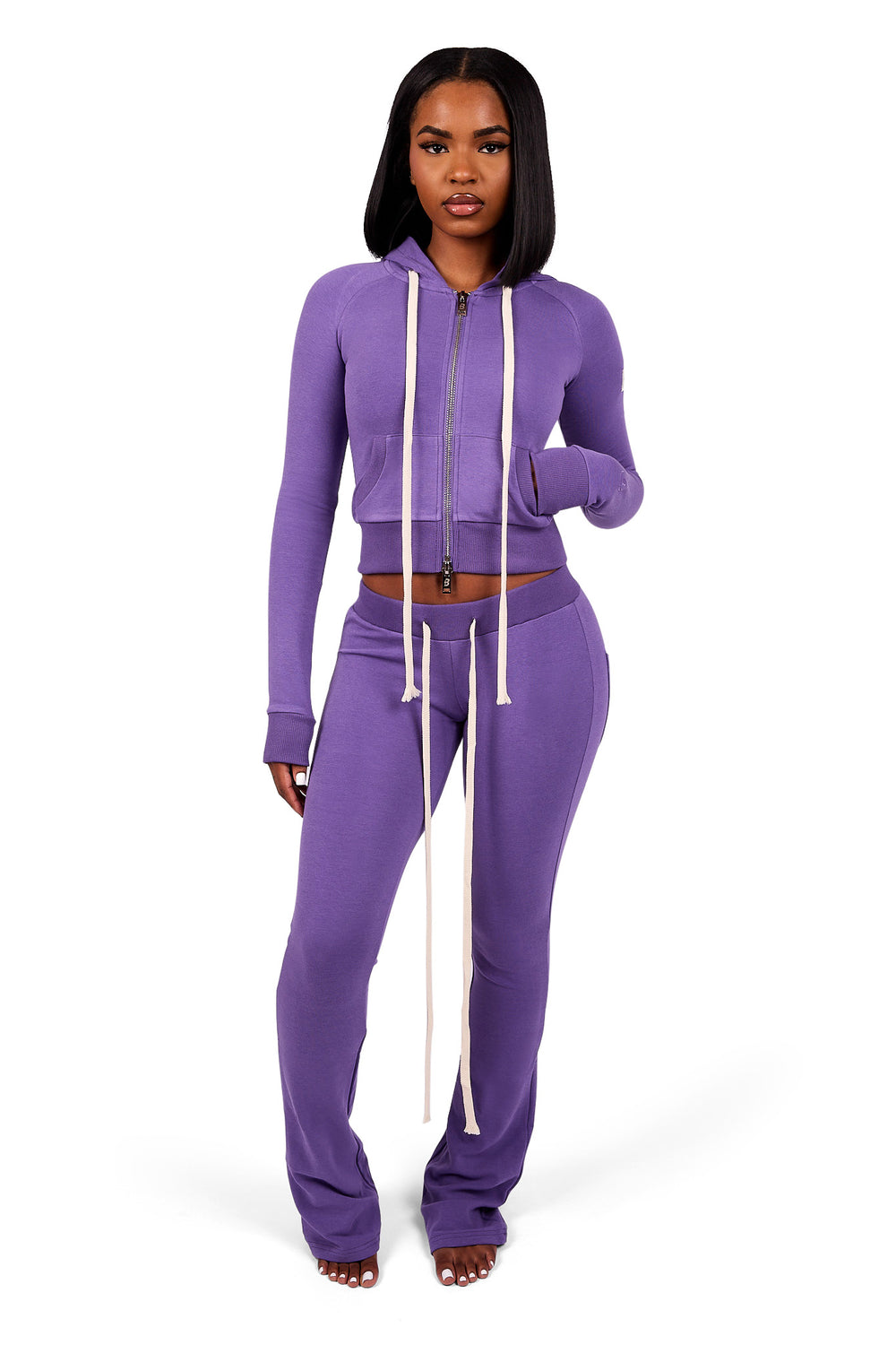 BODY KNITWEAR ZIP HOODIE (VIOLET)