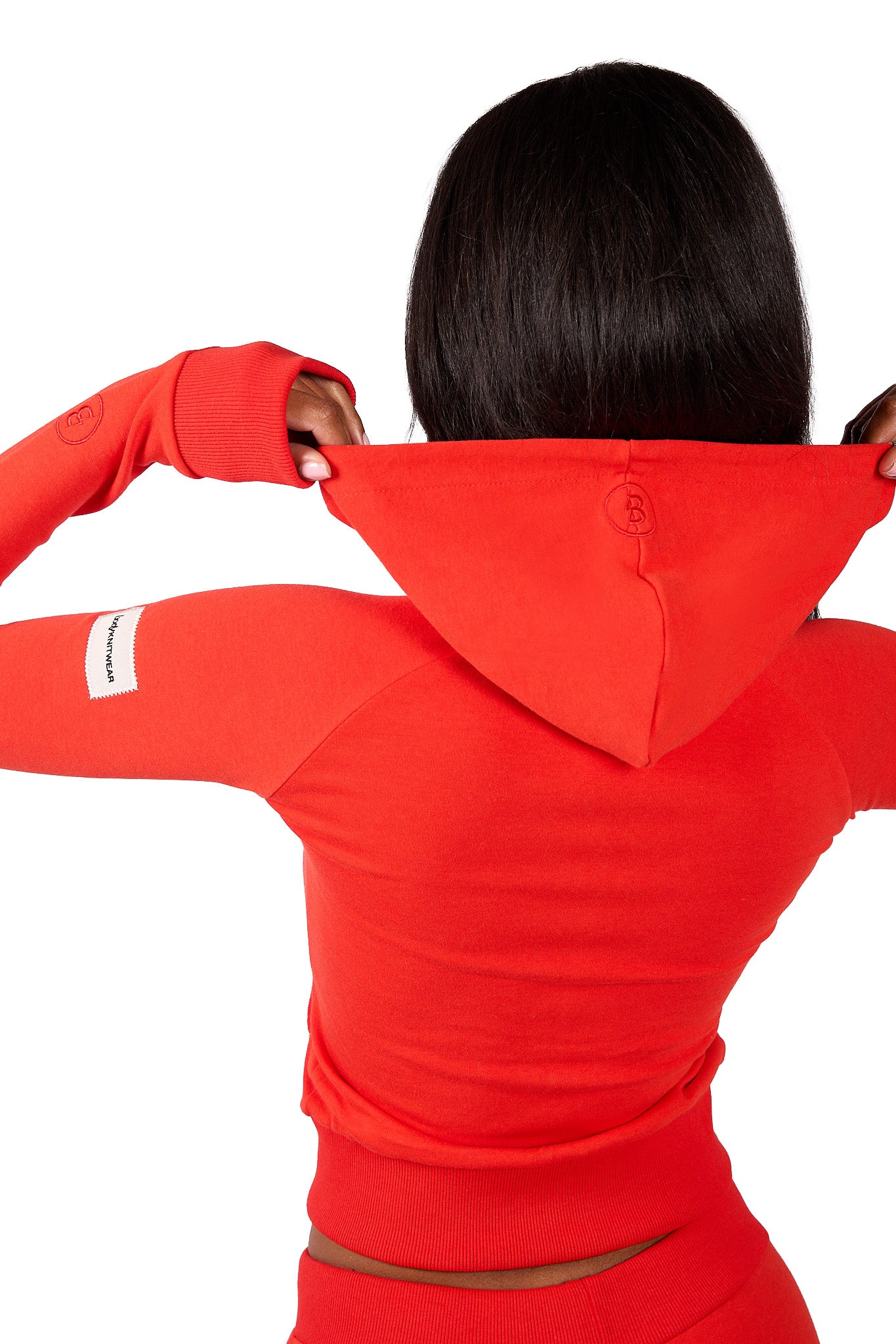 BODY KNITWEAR ZIP HOODIE (SCARLET RED)