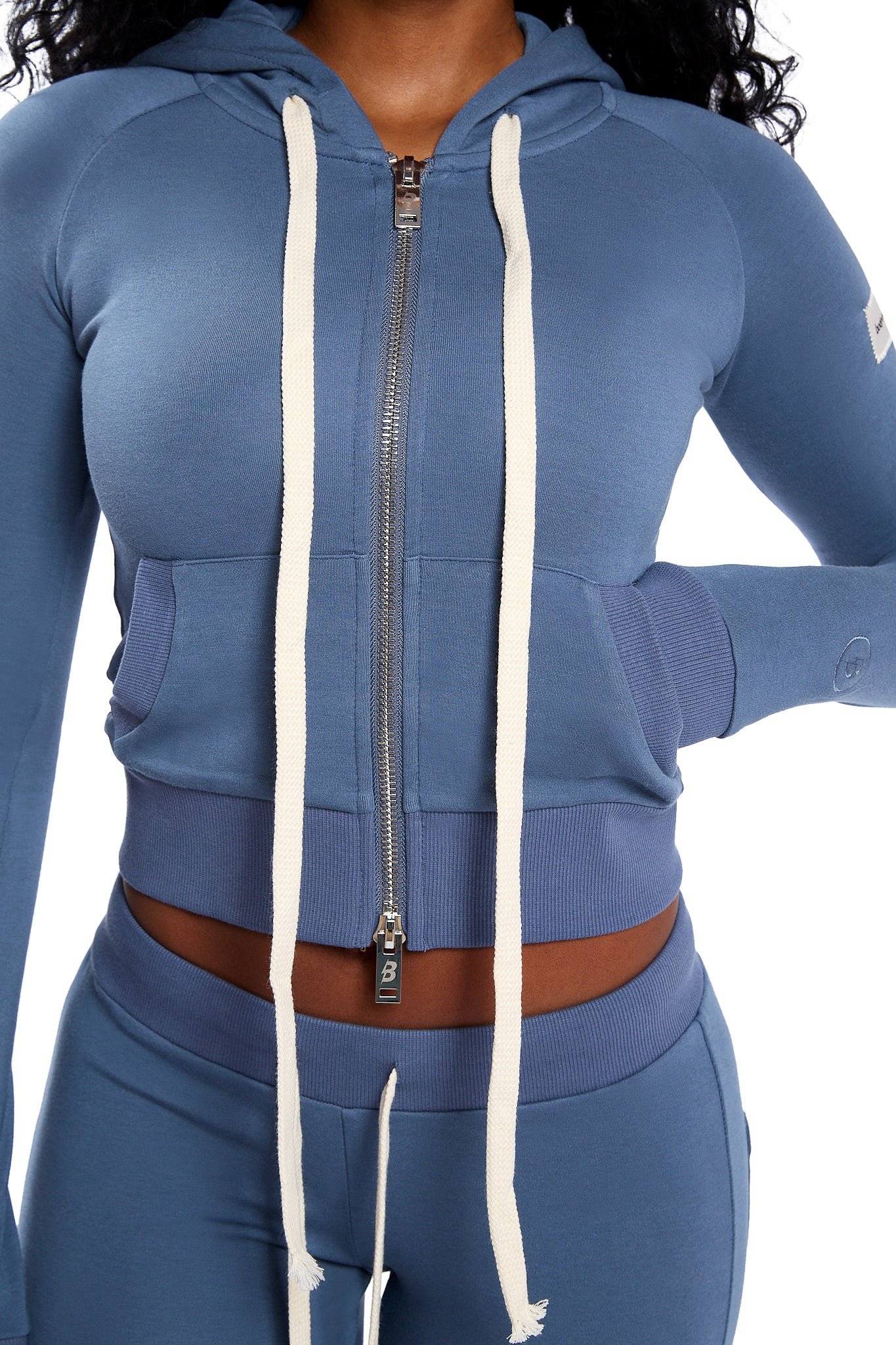 BODY KNITWEAR ZIP HOODIE (SHARK BLUE)