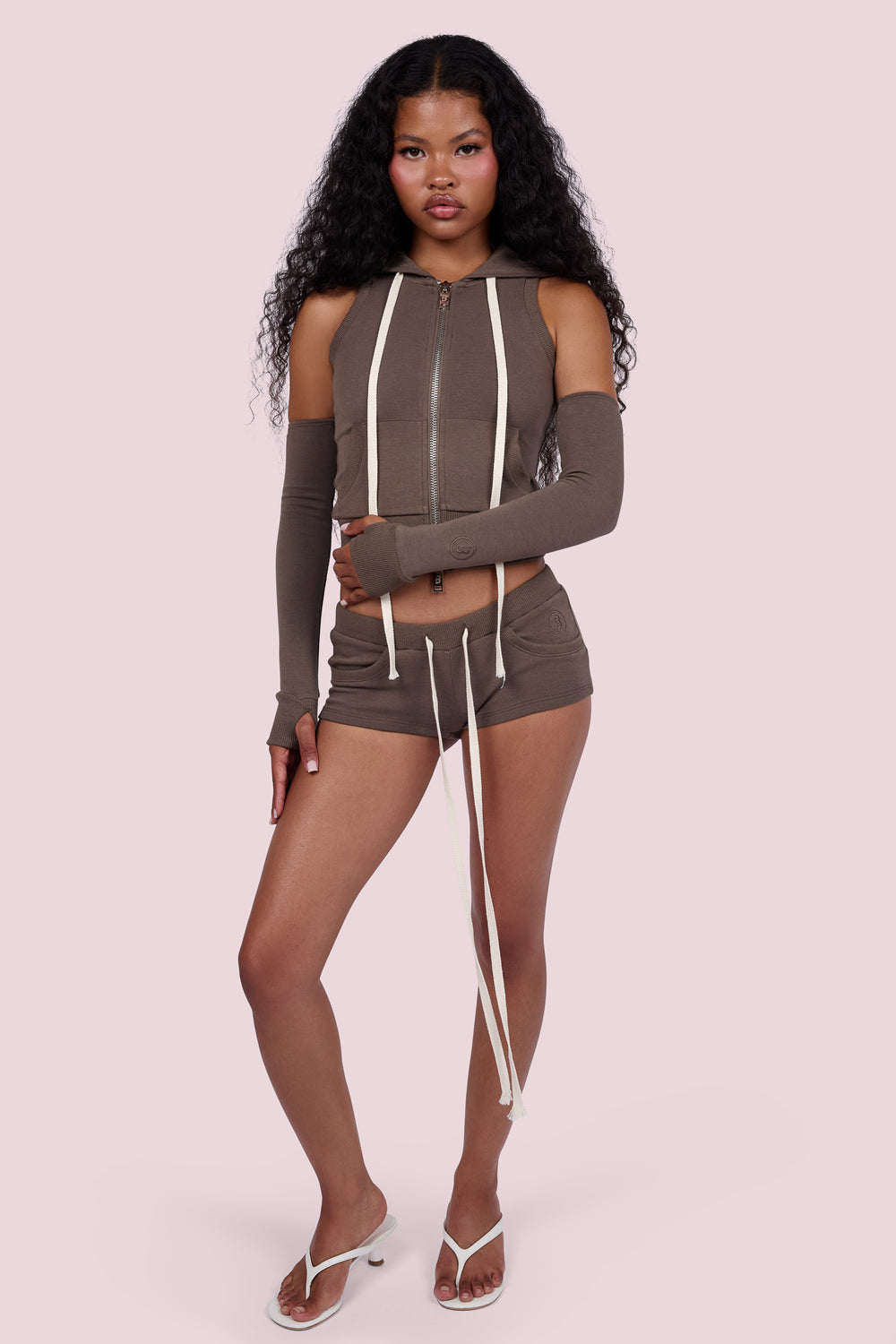 BODY KNITWEAR MINI SHORTS (TOFFEE)