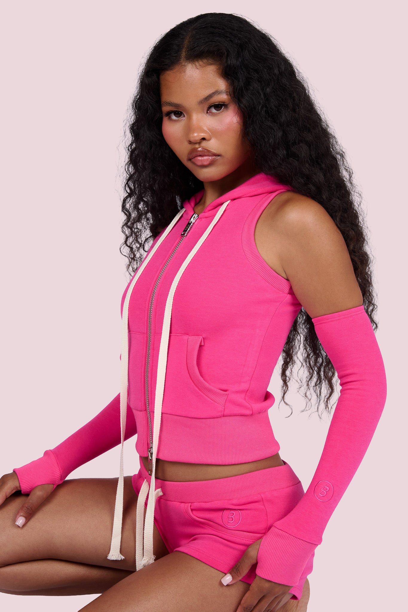 BODY KNITWEAR MINI SHORTS (STARBURST PINK)