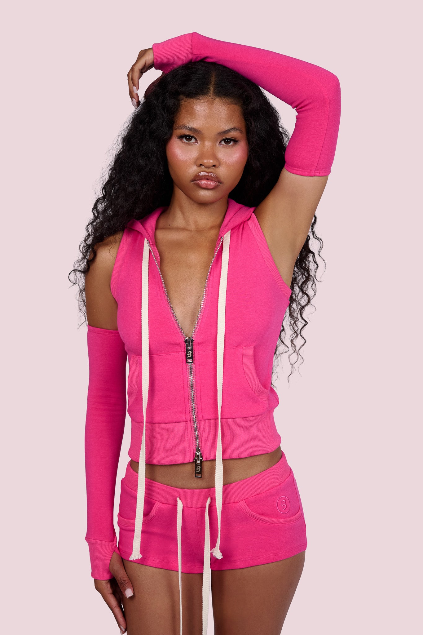 BODY KNITWEAR MINI SHORTS (STARBURST PINK)