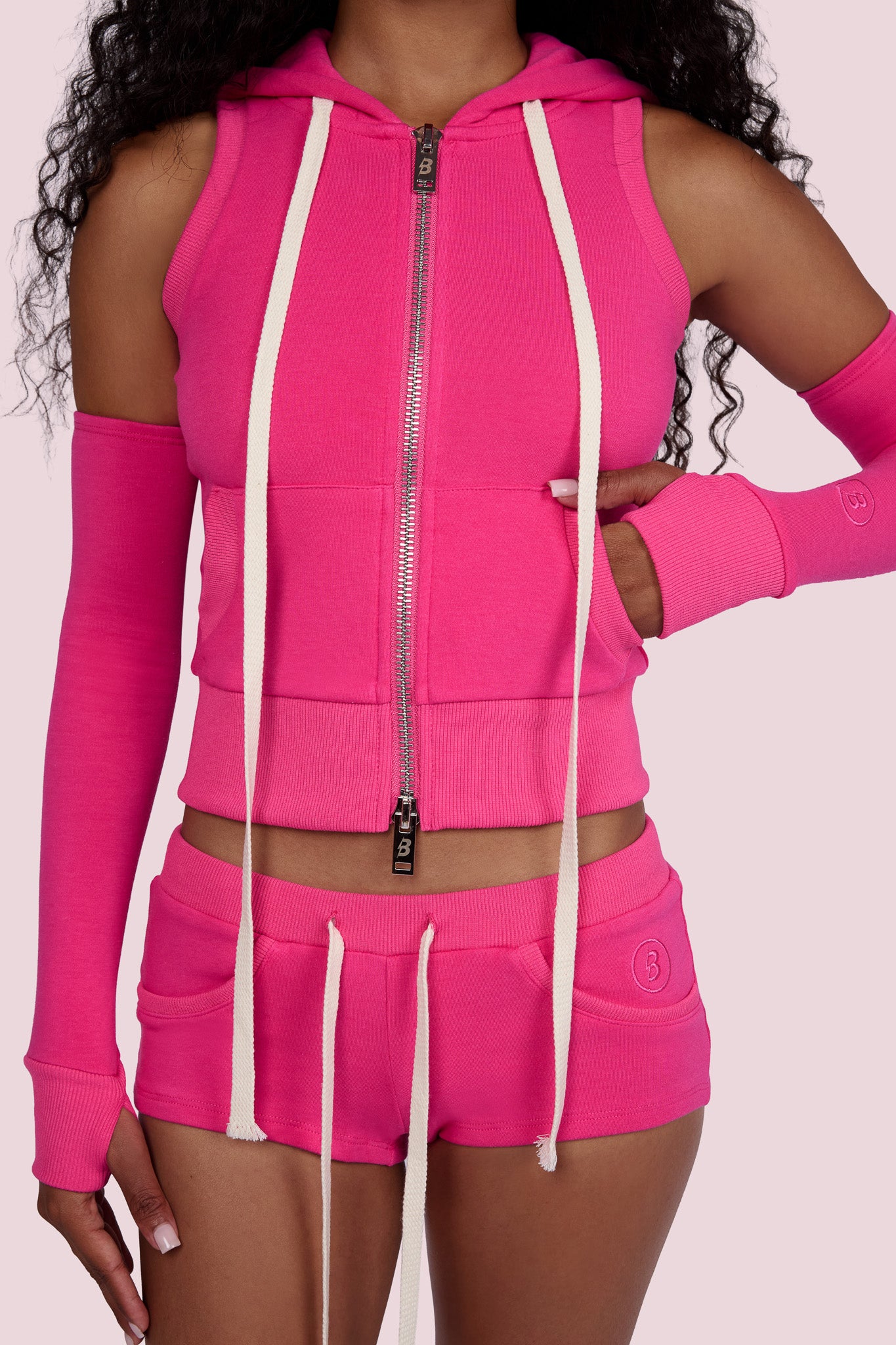 BODY KNITWEAR MINI SHORTS (STARBURST PINK)