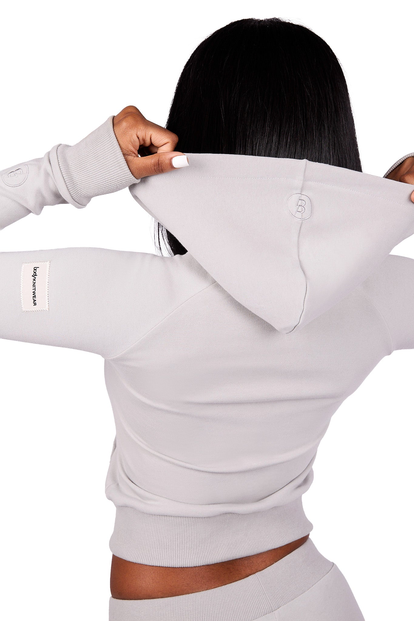 BODY KNITWEAR ZIP HOODIE (SLATE GREY)