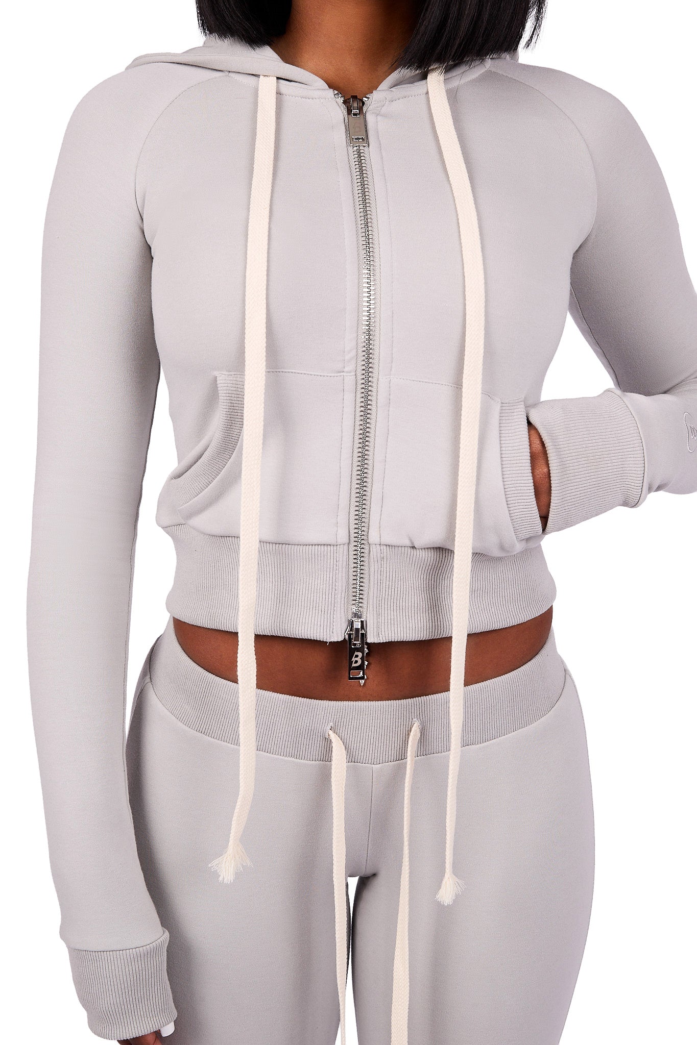 BODY KNITWEAR ZIP HOODIE (SLATE GREY)