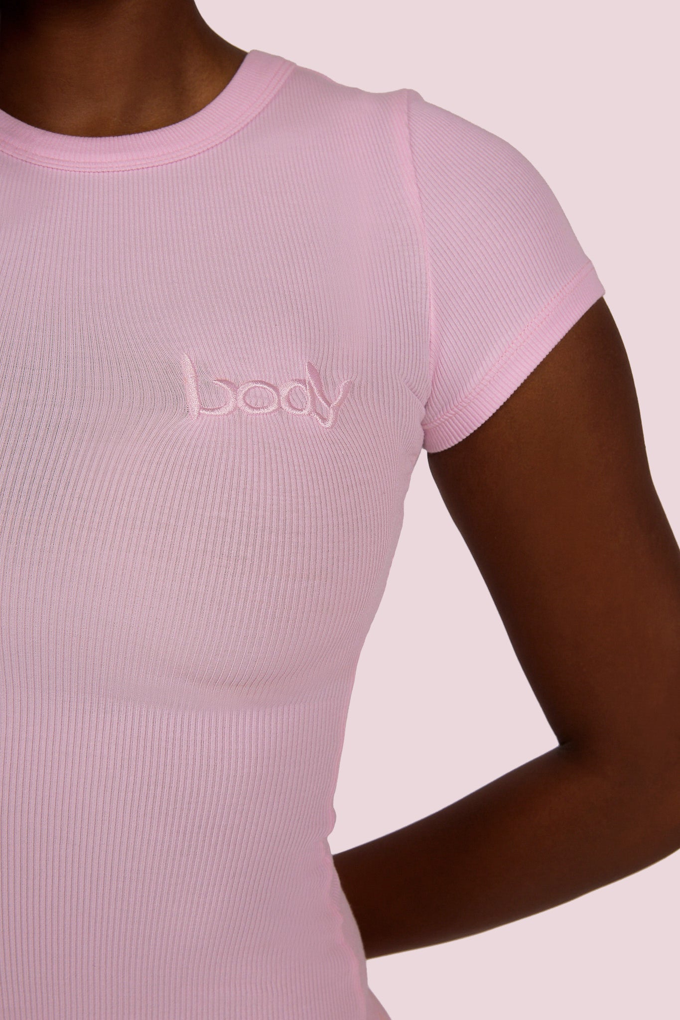 RIBBED SHIRT ESSENTIAL (STRAWBERRY MILK)