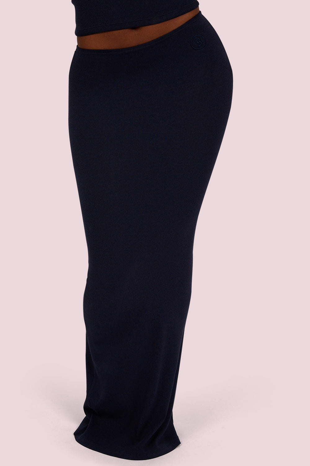 RIBBED MAXI SKIRT ESSENTIAL (SPACE BLUE)