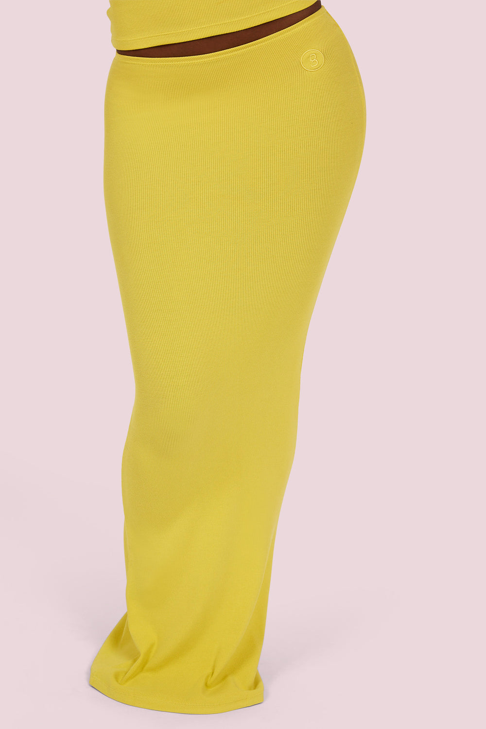 RIBBED MAXI SKIRT ESSENTIAL (LEMON YELLOW)