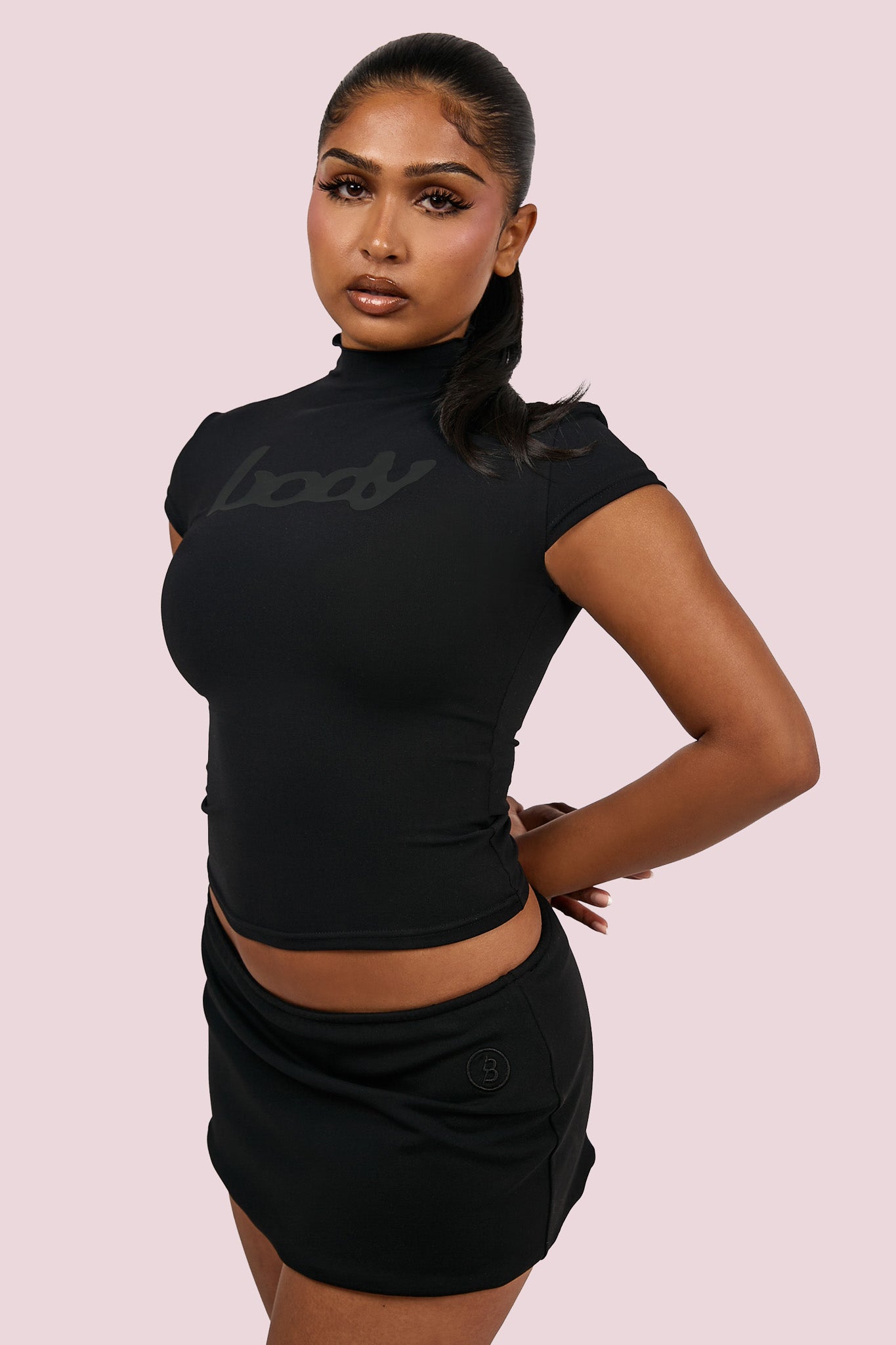 BODY MOCK NECK TOP (MIDNIGHT BLACK)